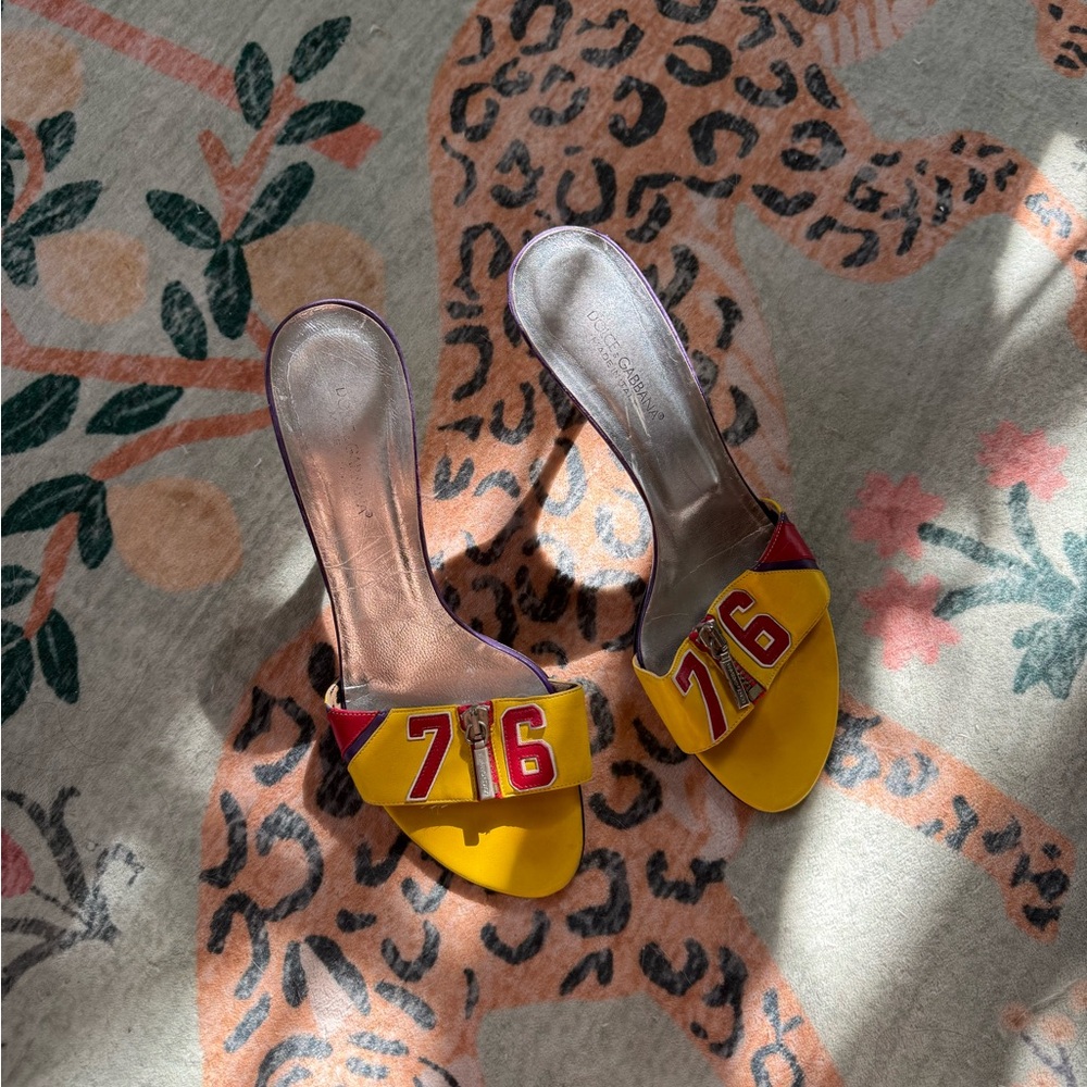 Dolce & Gabbana Vibrant Yellow and Red Sandals